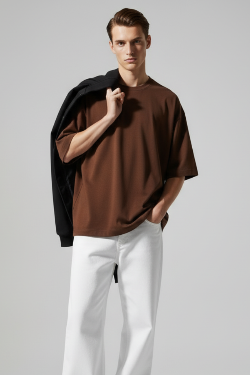 Men’s Oversized Premium Plain T-Shirt – Soft Cotton, Casual wear
